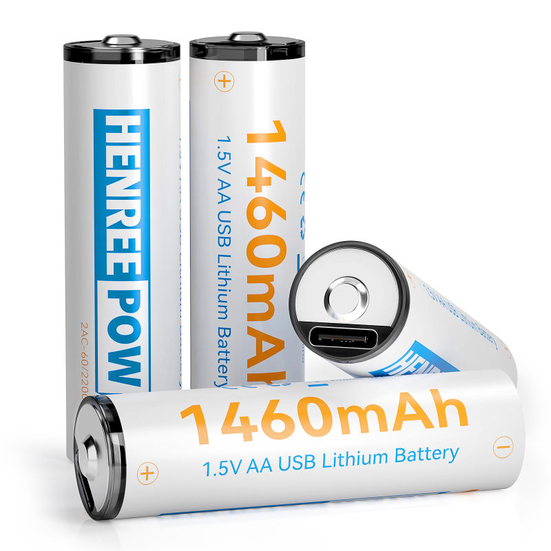 Henreepow 2200mwh 1.5V Typ C AA uppladdningsbara batterier