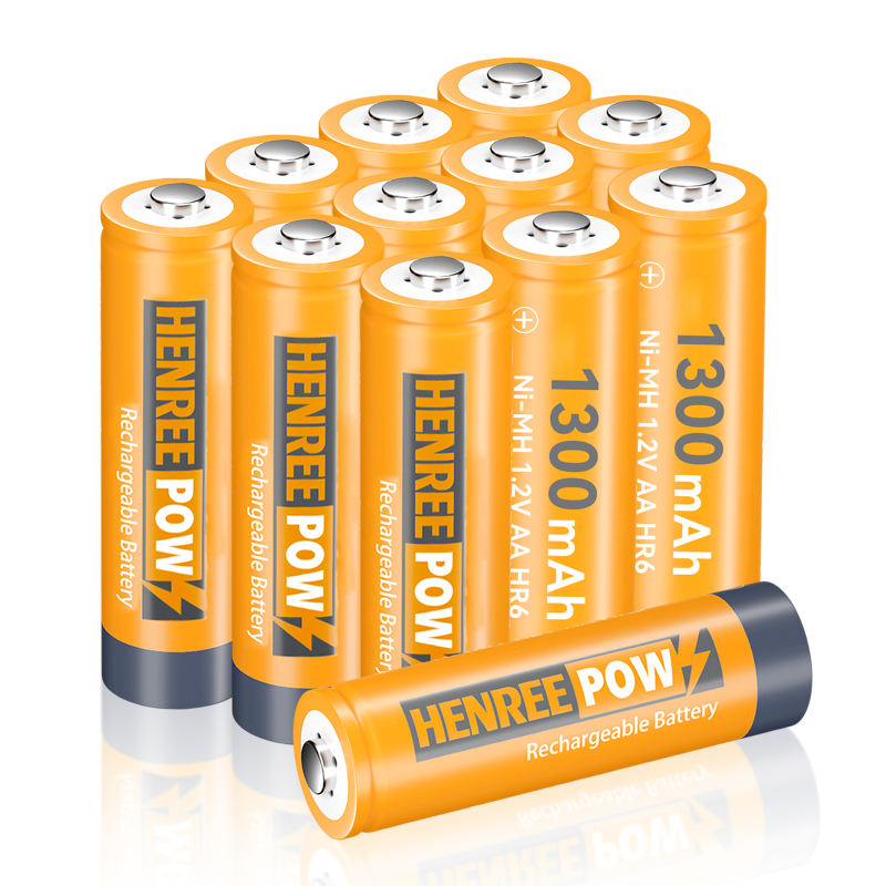 Henreepow 1.2V 1300mAh AA NI-MH uppladdningsbara batterier