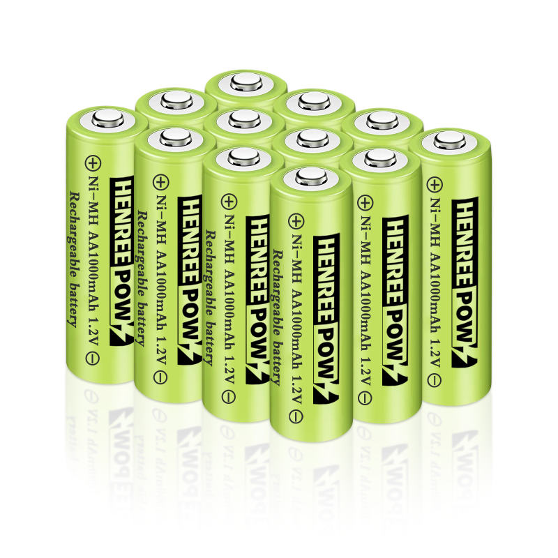 Henreepow 1.2V 600mAh AA Ni-MH uppladdningsbara batterier