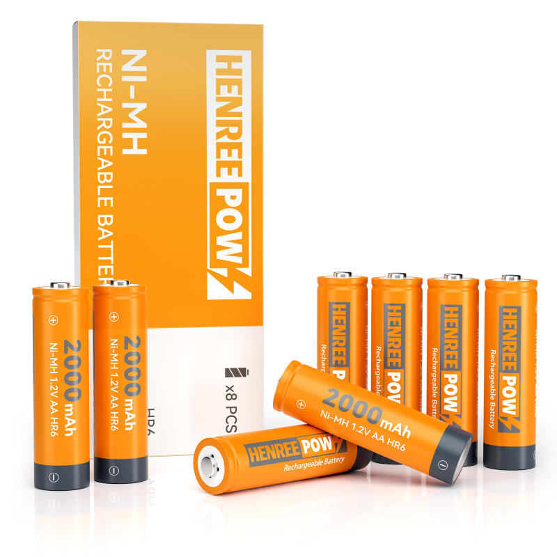 Henreepow AA 2000mAh 1.2V Högkapacitet Ni-MH laddningsbart batteri