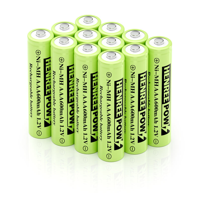 Henreepow 1.2V 600mAh AA Ni-MH uppladdningsbara batterier