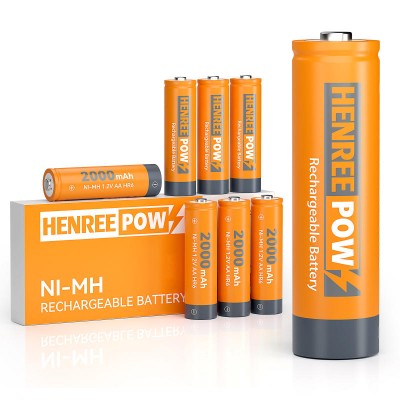 Henreepow AA 2000mAh 1.2V Högkapacitet Ni-MH laddningsbart batteri