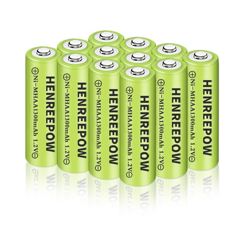 Henreepow 1.2V 1300mAh AA NI-MH uppladdningsbara batterier