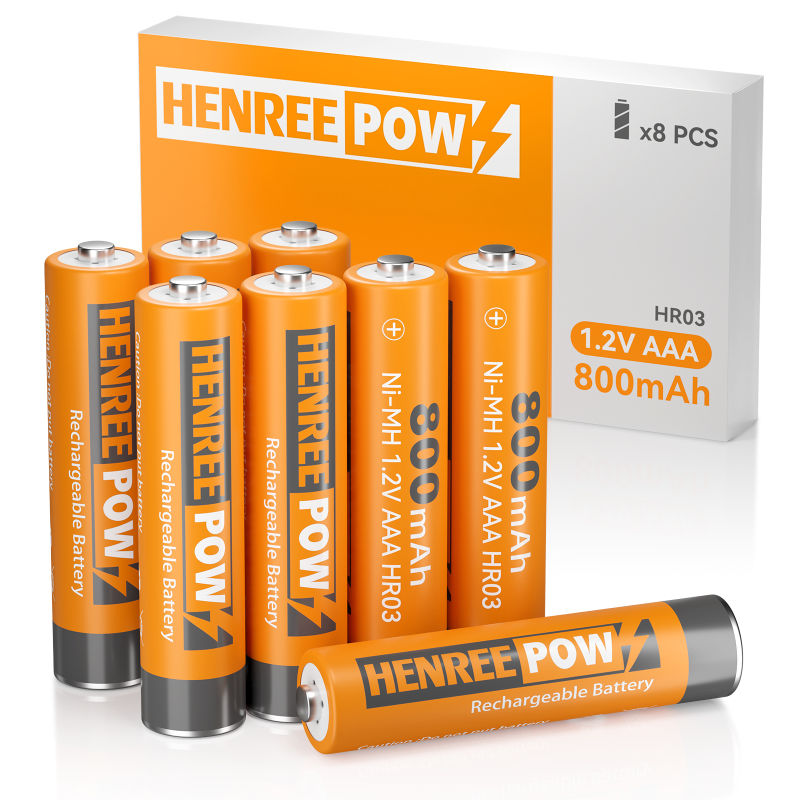 Henreepow AAA 800mAh 1.2V högkapacitet Ni-MH laddningsbart batteri