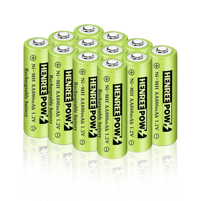 Henreepow 1.2V 600mAh AA Ni-MH uppladdningsbara batterier