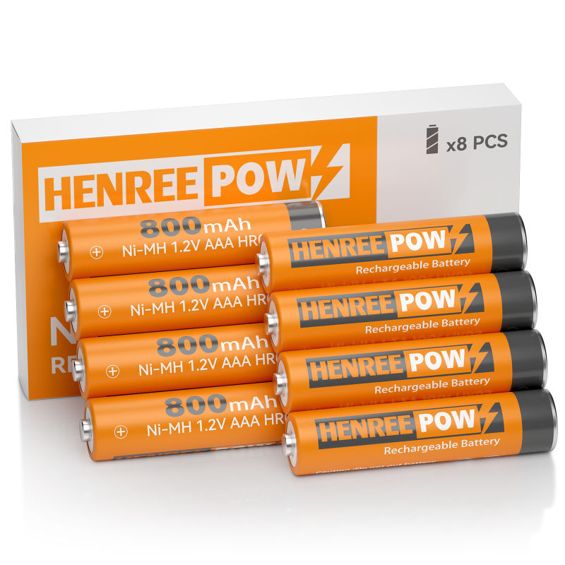 Henreepow AAA 800mAh 1.2V högkapacitet Ni-MH laddningsbart batteri